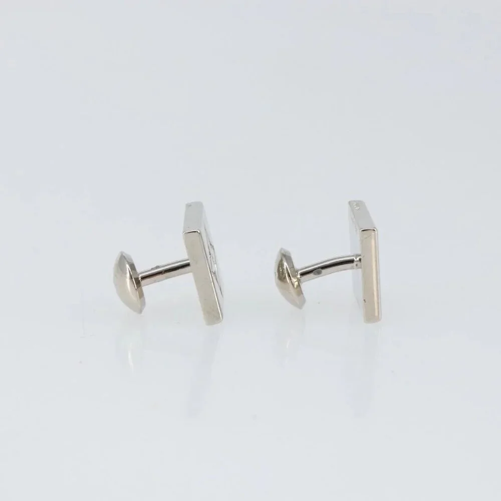 LOUIS VUITTON Bouton De Manchette Stratos Cuffs metal Silver M68252 Auth BA7567